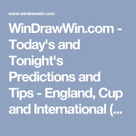 english football predictions|windrawwin predictions today and tonight.